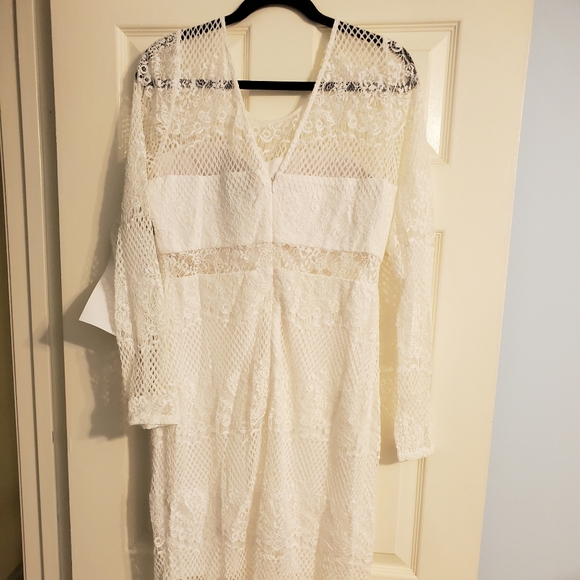 GUESS white lace midi dress - Picture 3 of 7